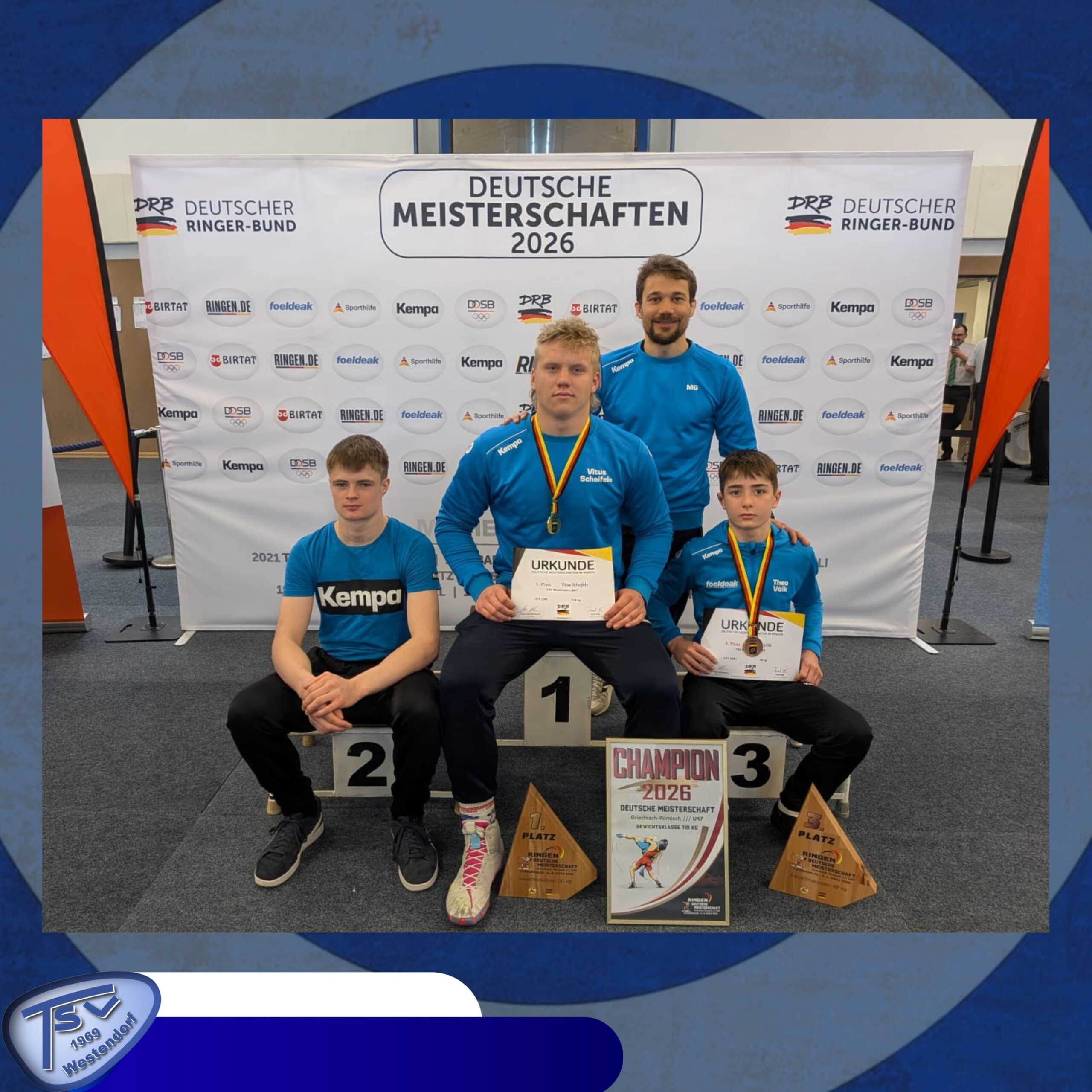 Gold und Bronze für die Westendorfer Ringer bei der U17 DM